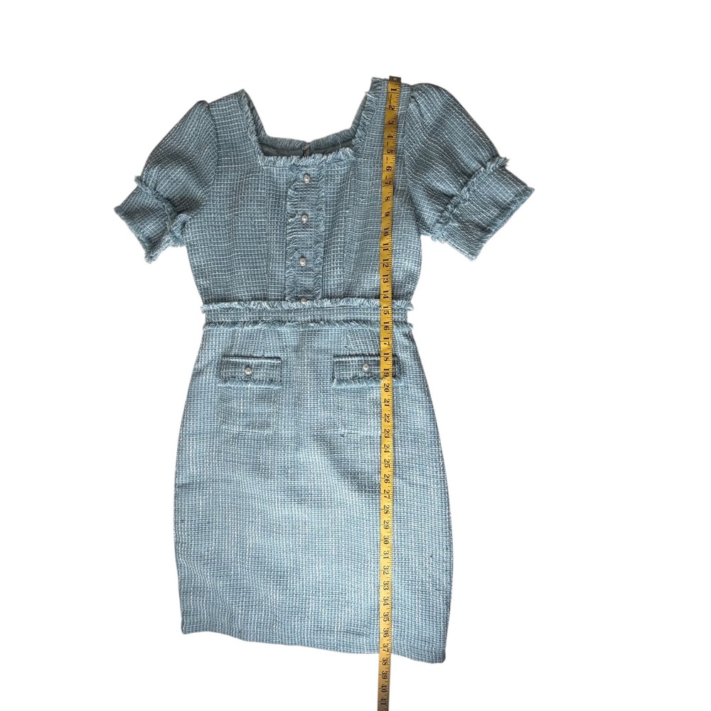 Ivy City Co‎ Claudia Dress Small Blue Tweed Old Money Classic Preppy Coquette - Picture 10 of 13